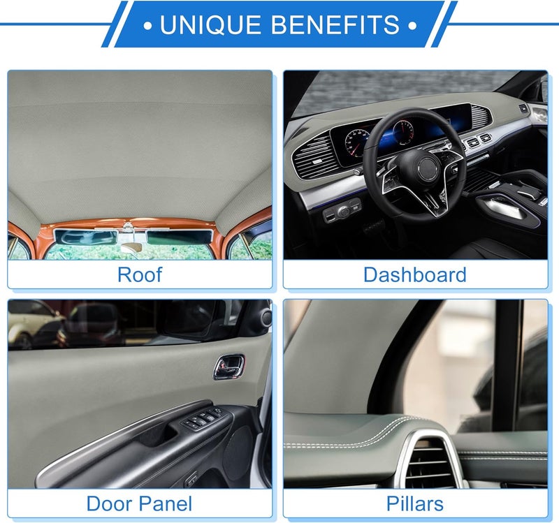 VekAuto Breathable Mesh Headliner Fabric 48" l x 19" W Interior Trim DIY Roof Repair Replacement for Car RV SUV Automotive Breathable Mesh Fabric Light Gray - Image 3